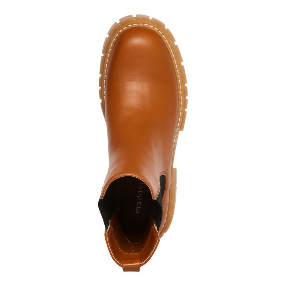 MADDEN GIRL Womens Cognac Brown 1-1/2" Platform Sides Pheobee Chelsea 6 M - Picture 3 of 4